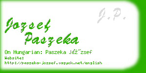 jozsef paszeka business card